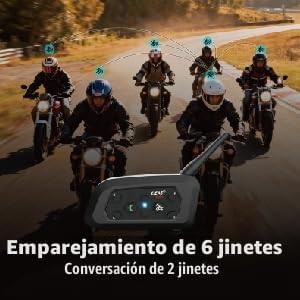 EJEAS V6 Pro+ - Casco de motocicleta Bluetooth 5.1 Intercomunicador...