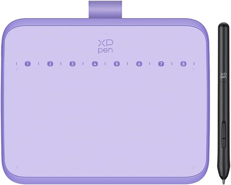 XPPen Deco 640 - Tableta de dibujo púrpura con 16384 niveles de pre...