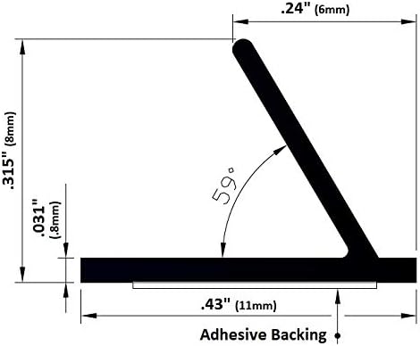 TMH, con forma de aleta, autoadhesivo (9.8 ft), color blanco, 20 pi...