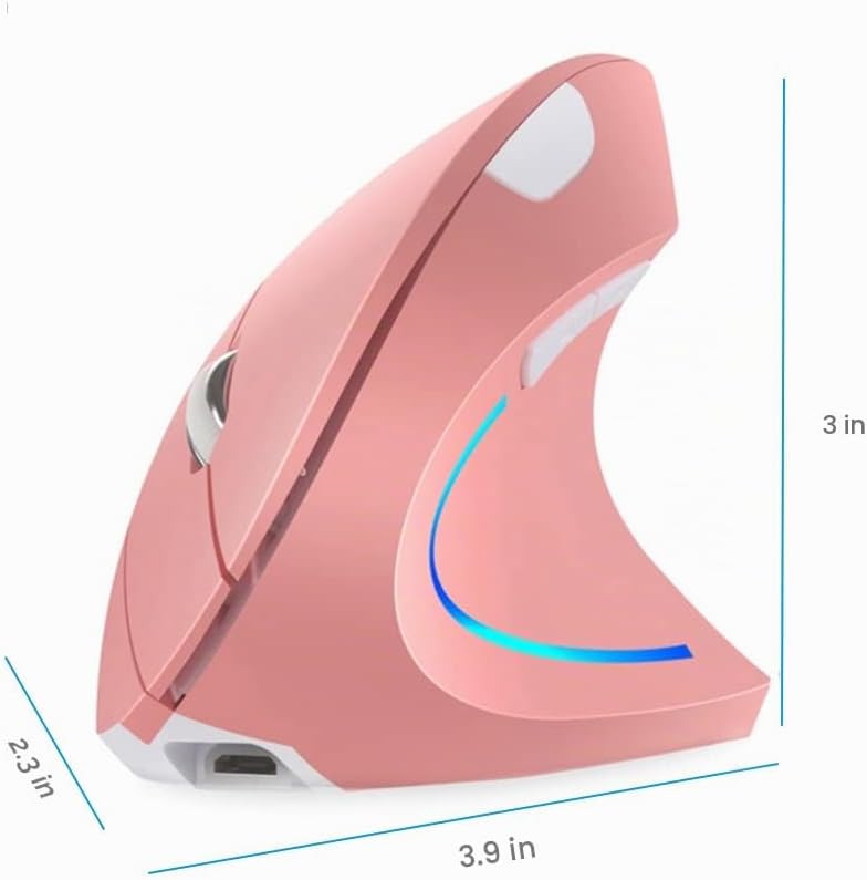 Attoe Ratón vertical, para diestros 2.4 GHz, inalámbrico, ergonómic...