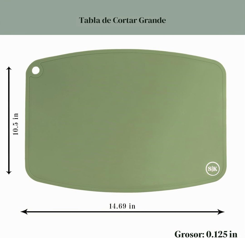 The Silicone Kitchen Juego de tablas de cortar de silicona de alta...