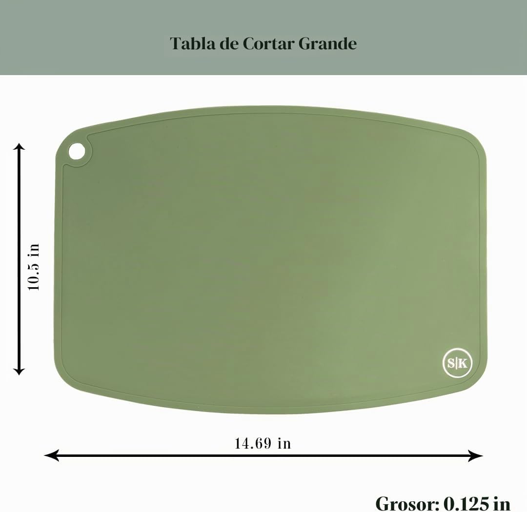 The Silicone Kitchen Juego de tablas de cortar de silicona de alta...