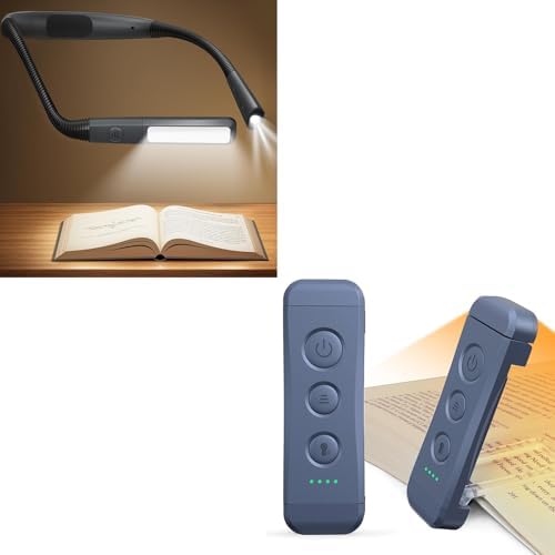 Glocusent Luz de libro recargable por USB, luz de lectura LED portá...