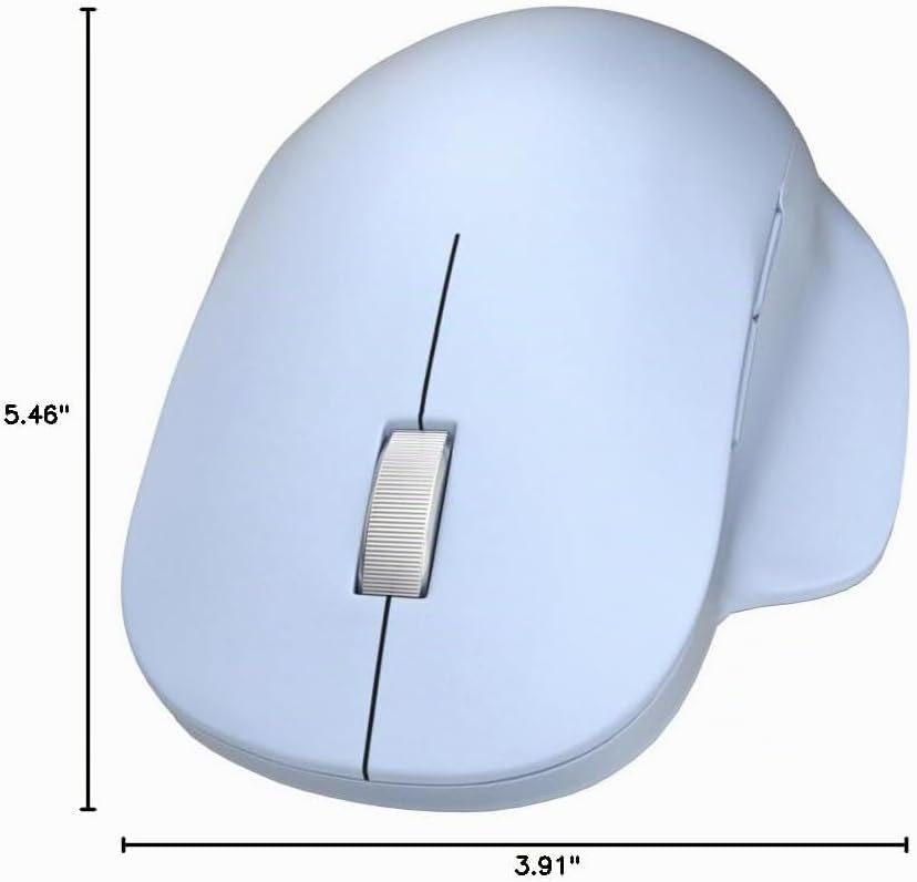Microsoft Mouse ergonómico Bluetooth - Azul pastel - con reposamuñe...
