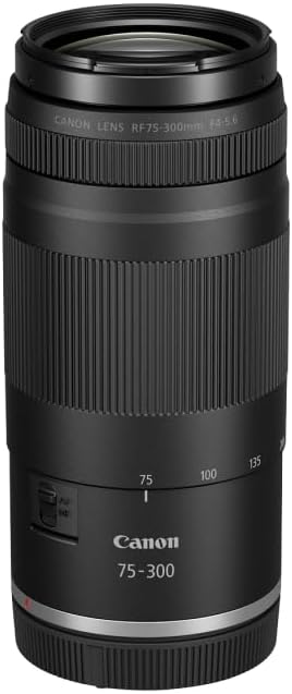 Lente zoom Canon RF75-300mm F4-5.6 con filtro UV + tapa de lente co...