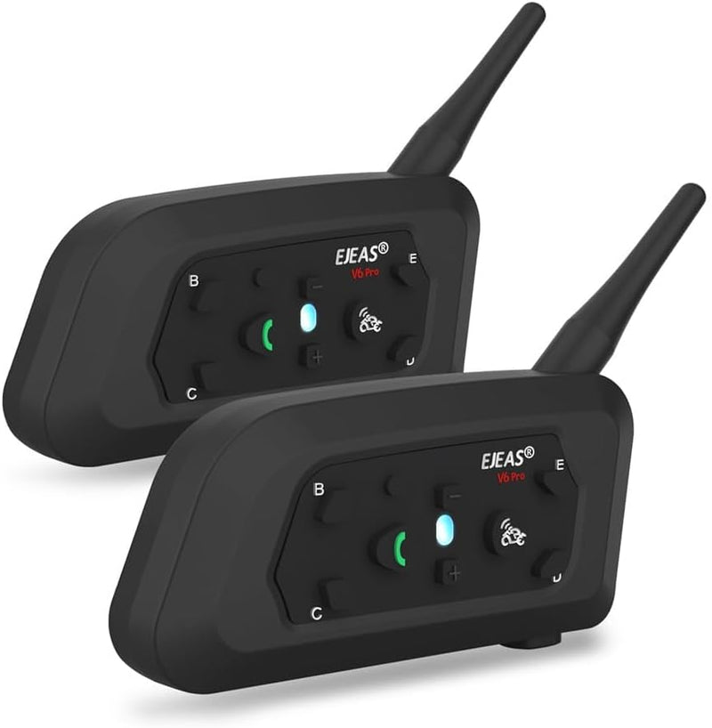 EJEAS V6Pro+ Intercomunicador de casco de motocicleta, paquete de 2...