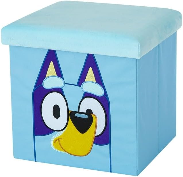 Bluey Cubo otomano de almacenamiento plegable con tapa, organizador...