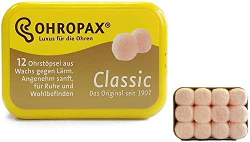 Ohropax Tapones reutilizables de cera y algodón (24 tapones en tota...