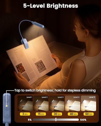 Glocusent Luz de lectura duo: luz de cuello flexible manos libres (...