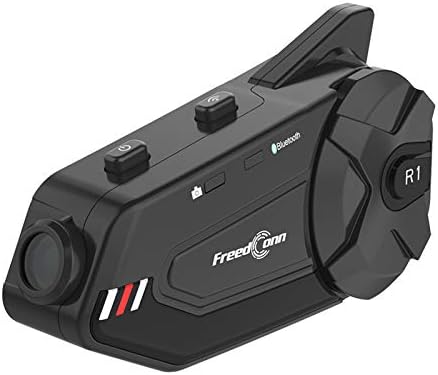 FreedConn R1plus - Casco de motocicleta con Bluetooth e intercomuni...