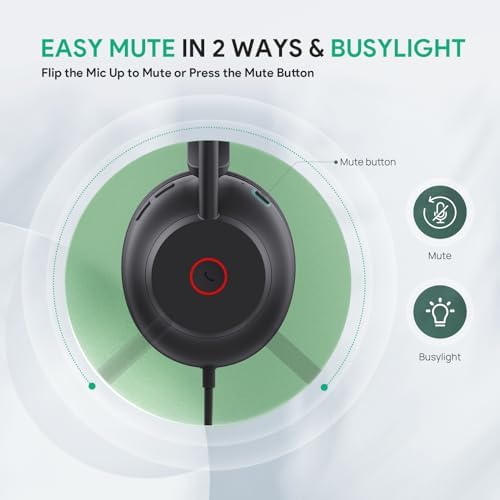 Yealink Auriculares con cable UH35, USB-A, micrófono con cancelació...