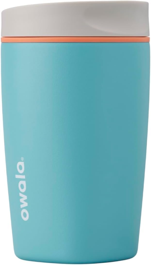 Owala SmoothSip Slider - Vaso de café aislado de acero inoxidable,...
