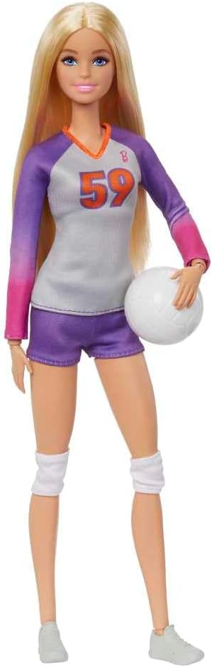 Barbie Muñeca de voleibol hecha para moverse | Muñeca de moda profe...