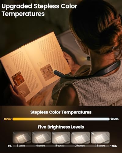 Glocusent Paquete de lectura: luz ligera para el cuello para leer e...