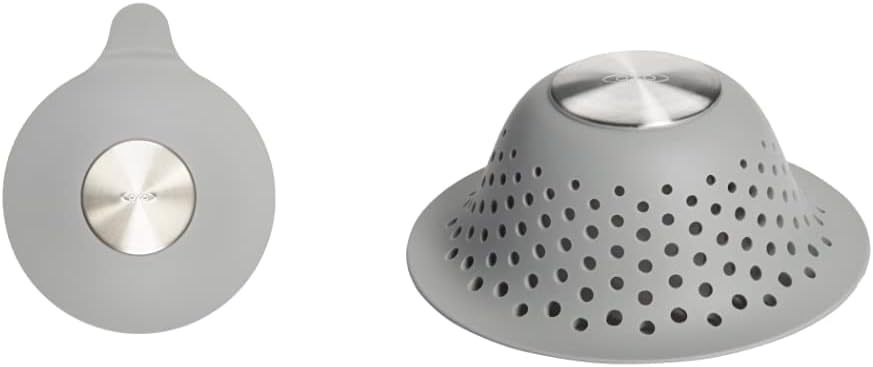 OXO Good Grips Tapón de silicona y acero inoxidable para bañera (gr...