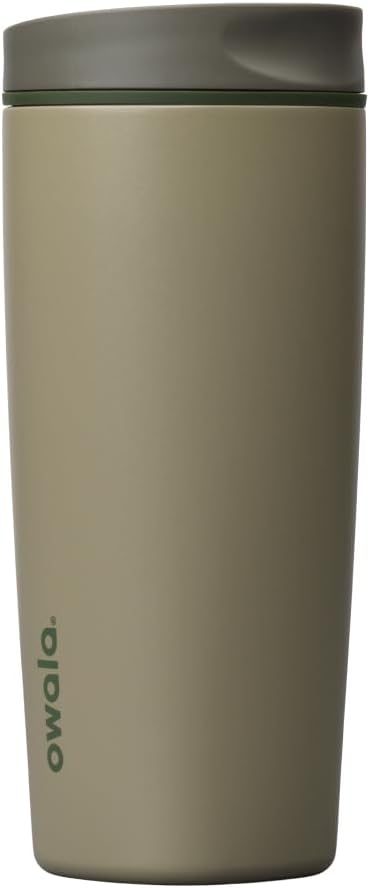 Owala SmoothSip Slider - Vaso de café de acero inoxidable con aisla...
