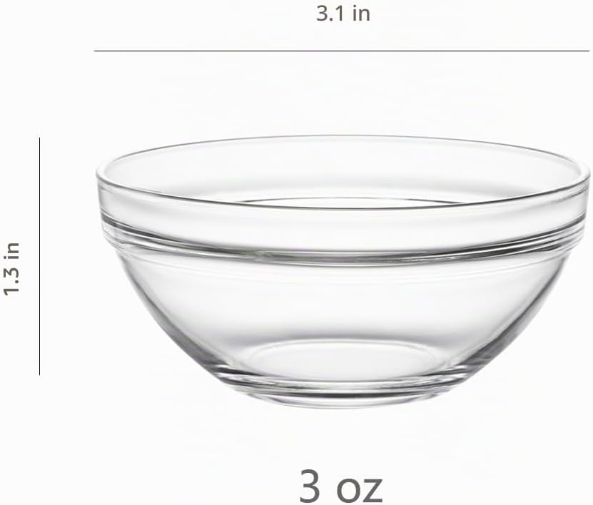 Sweejar Juego de tazones pequeños de vidrio de 3 pulgadas, cuencos\...