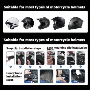 EJEAS V6 Pro+ - Casco de motocicleta Bluetooth 5.1 Intercomunicador...