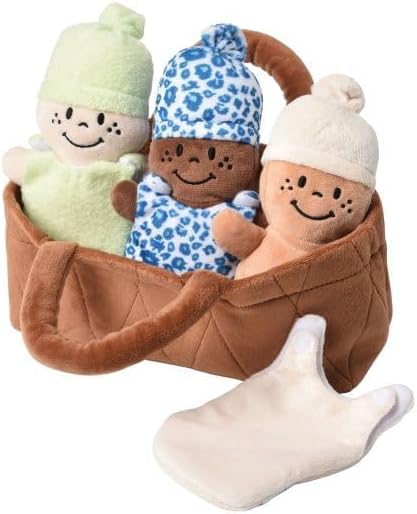 Creative Minds - Cesta de bebés con 3 juguetes de peluche súper sua...