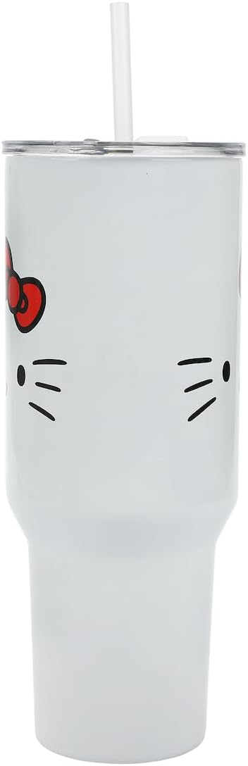 Bioworld Hello Kitty - Vaso de acero inoxidable de 40 onzas con man...