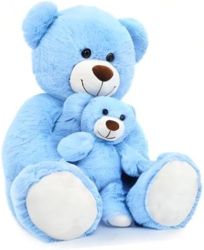 Muiteiur Juego de oso de peluche gigante azul de 40'', lind...