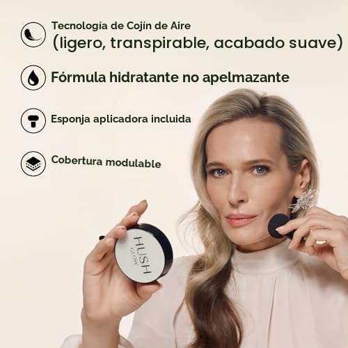HushGlow® Base de cojín SPF 30, fórmula infundida para el cuidado d...