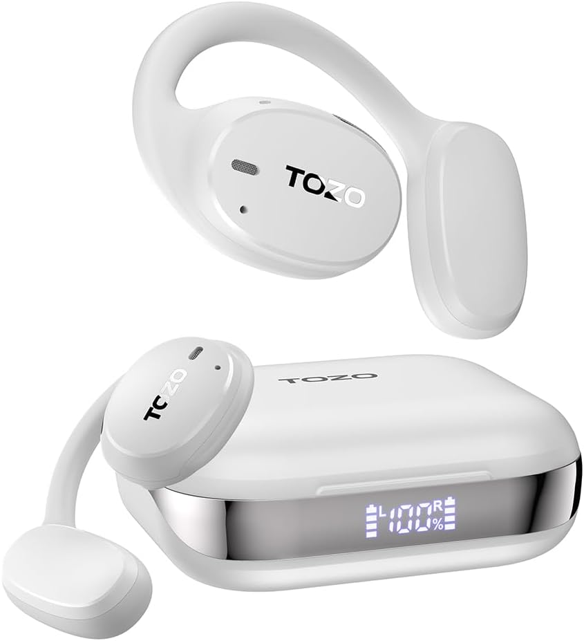 TOZO OpenEgo Auriculares abiertos 80H Bluetooth 5.3 Auriculares dep...