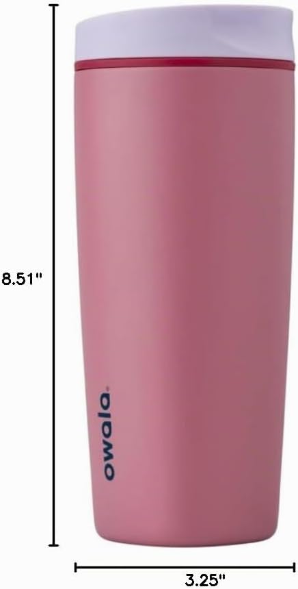 Owala SmoothSip Slider - Vaso de café aislado de acero inoxidable,...
