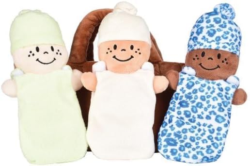 Creative Minds - Cesta de bebés con 3 juguetes de peluche súper sua...