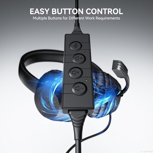 LEVN Auriculares con cable e inalámbricos: auriculares USB para PC...