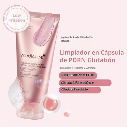 medicube Limpiador facial PDRN Pink Glutatión Cápsula Espuma Limpia...