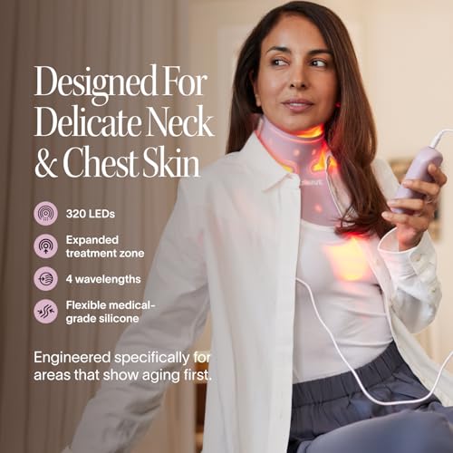 Solawave Máscara facial de terapia de luz y máscara de cuello y pec...