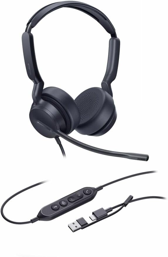 Yealink Auriculares con cable UH42 USB-C\/A,Micrófono con cancelaci...