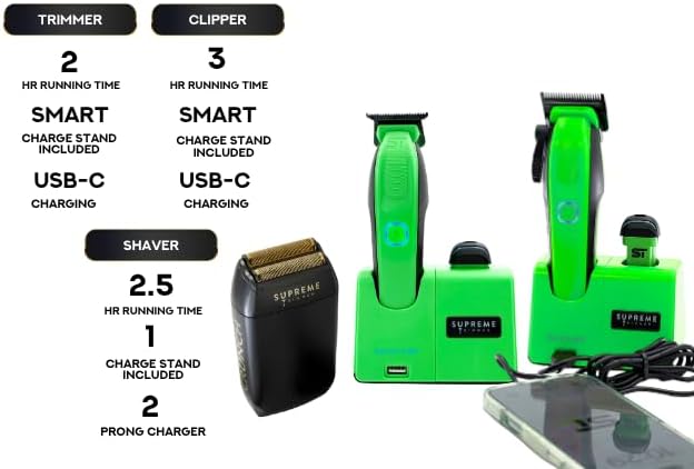Supreme Trimmer Combo de cortapelos de recarga 3 en 1, recortadora...