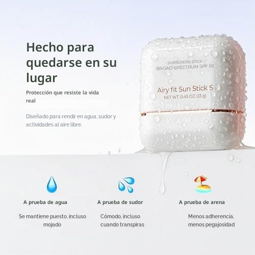 KAHI Airy Fir Sun Stick S - SPF 50+ con llavero de silicona nutria...