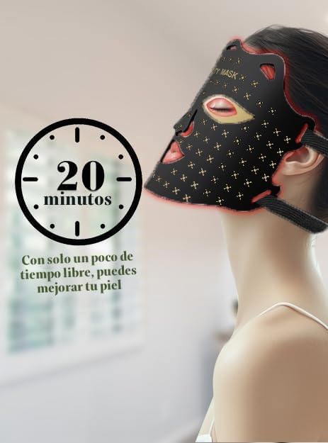 SDKWDH Terapia de luz roja para la cara, máscara de 850nm NIR | Aju...