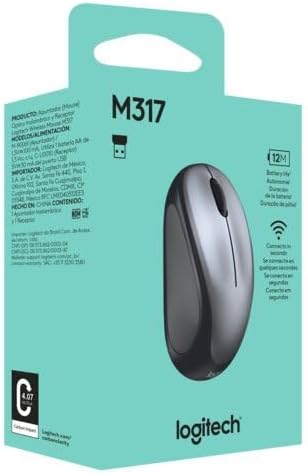 Logitech Ratón inalámbrico Ambidextro compacto M317 de 2,4 GHz - Co...