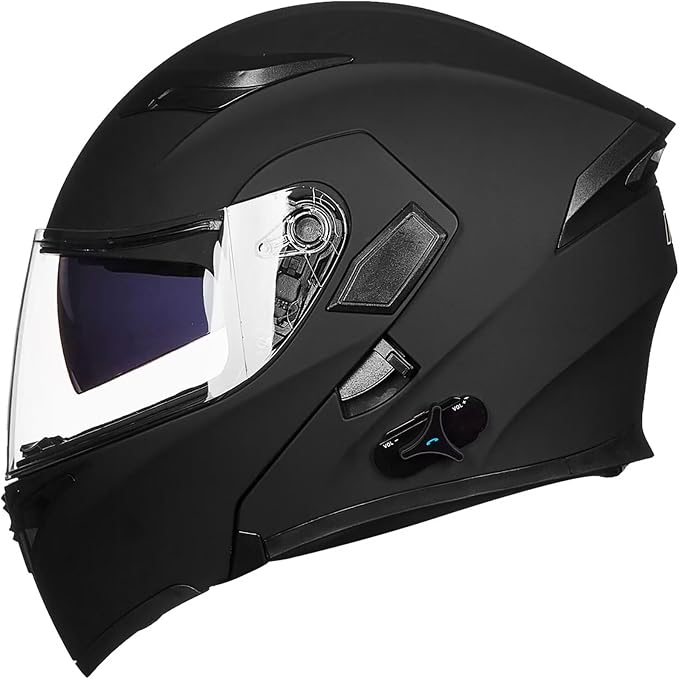 ILM talla M - Casco de motocicleta con Bluetooth, modular, abatible, de cara completa, doble visera, MP3, intercomunicador, radio FM, aprobado por el DOT, modelo 902BT/902BT PRO/902BT MAX