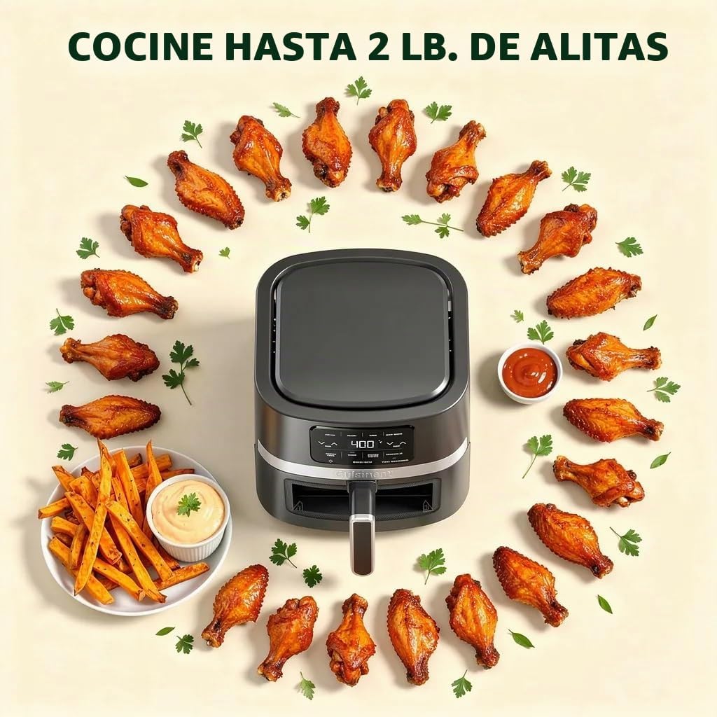 Cuisinart Freidora de aire, freidora de cesta de 4.5 cuartos con 4 funciones de cocción para freír al aire, asar, hornear y mantener el calor