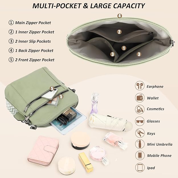 Bolso bandolera TANTOMI para mujer: bolso de mano de piel sintética
