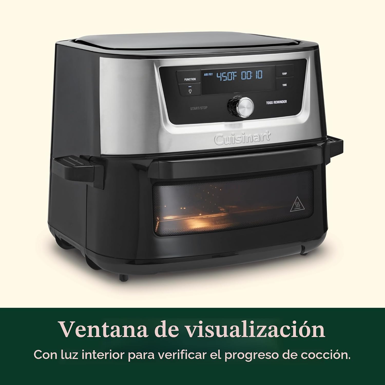 Cuisinart Freidora de Aire, Olla de Acero Inoxidable de 9 Cuartos con 6 Ajustes Preestablecidos para Asar, Hornear, Asar a la Parrilla, Freír al Aire, Deshidratar y Mantener Caliente