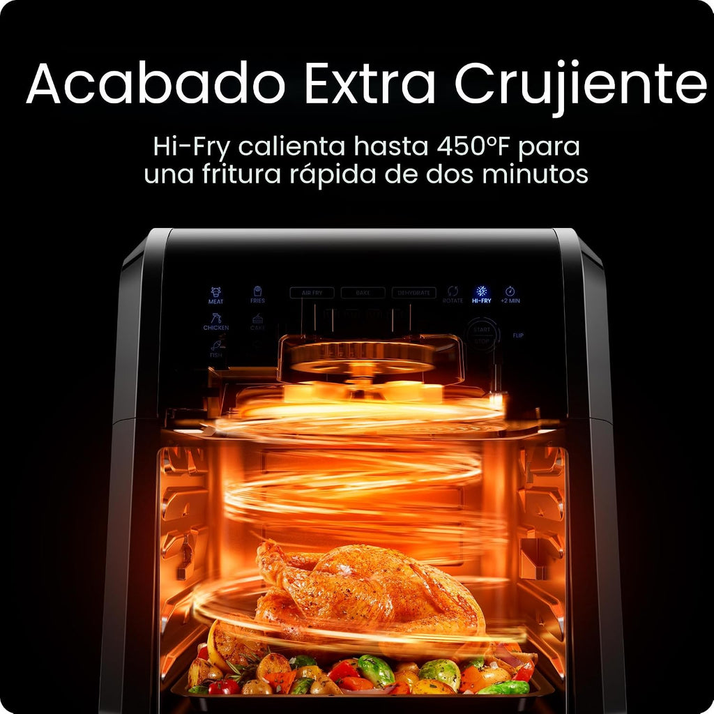 Chefman Horno freidora de aire 5 en 1 de 12 cuartos de galón con temporizador digital, pantalla táctil y 12 ajustes preestablecidos, horno de convección de encimera de tamaño familiar