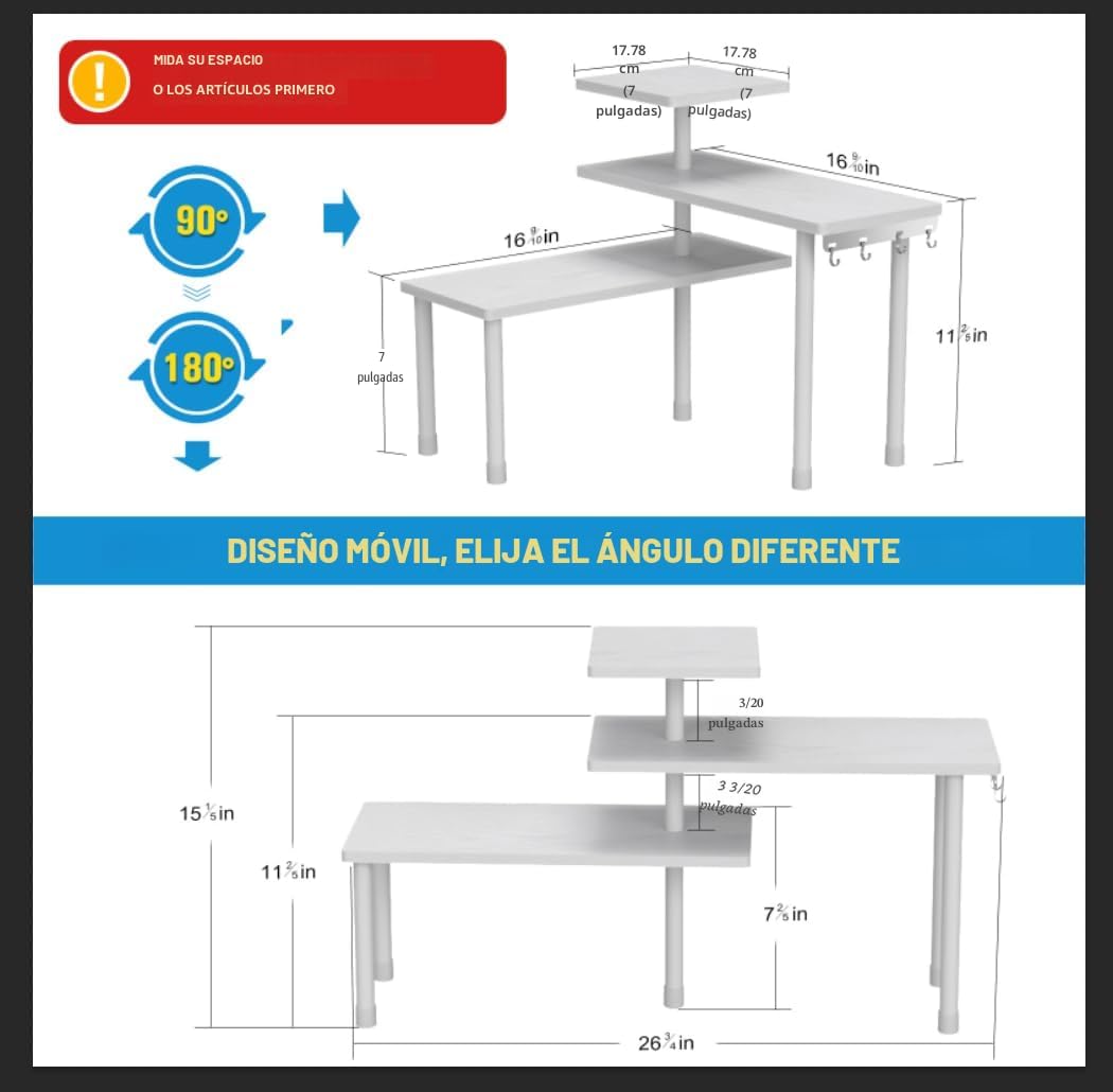 JayRex Organizador de baño, estante esquinero para encimera, organi...