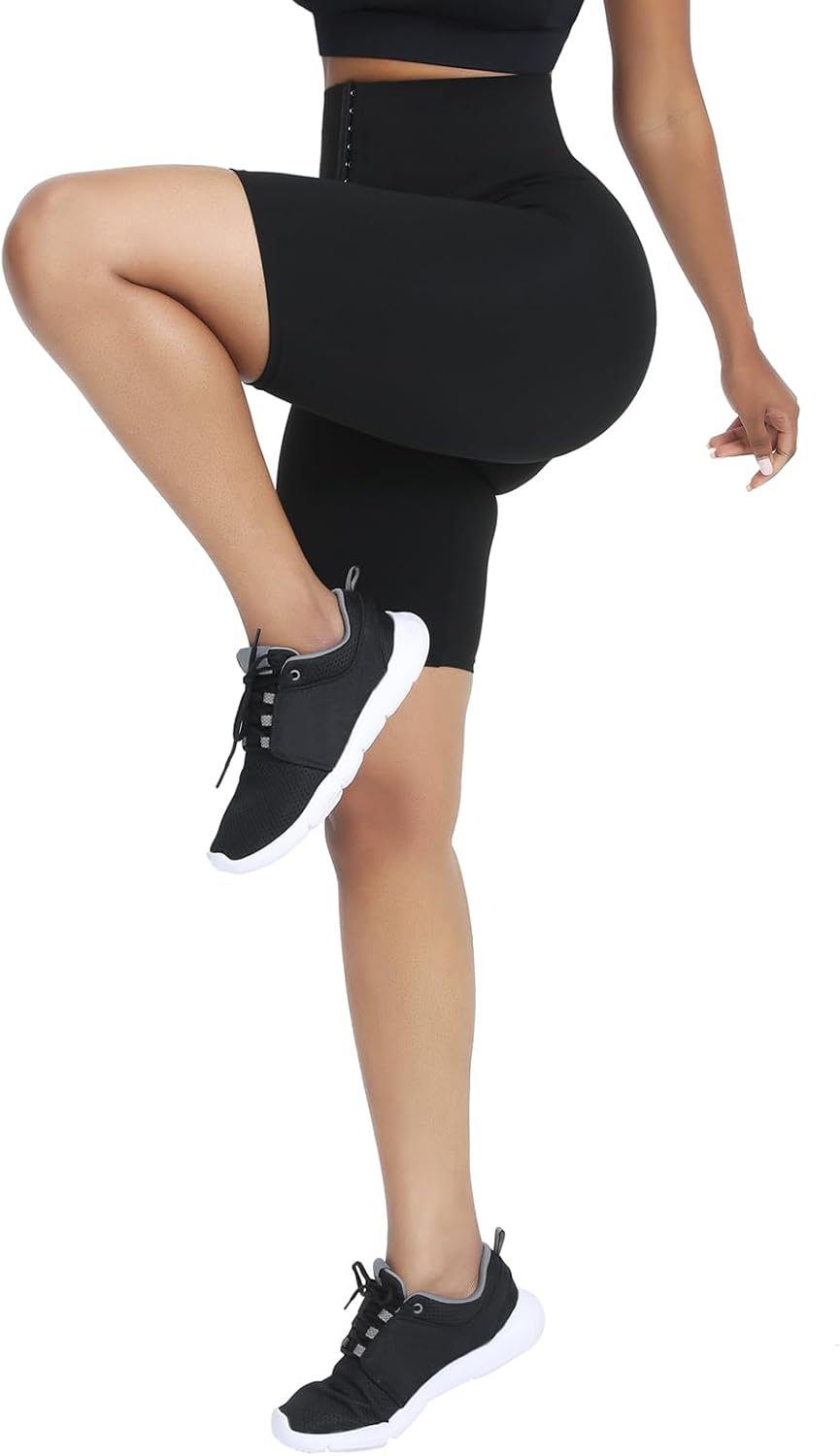 BODYSUNER Pantalones cortos para sudar de sauna, pantalones de comp...