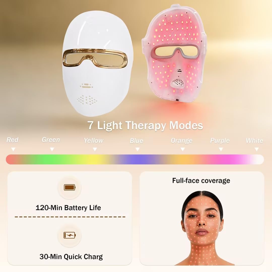 Aimilove Máscara de terapia de luz roja para cara, 850nmNIR trata e...
