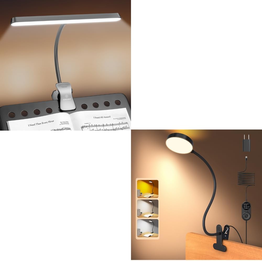 Glocusent Luz de soporte de música súper brillante de 57 LED y lámp...