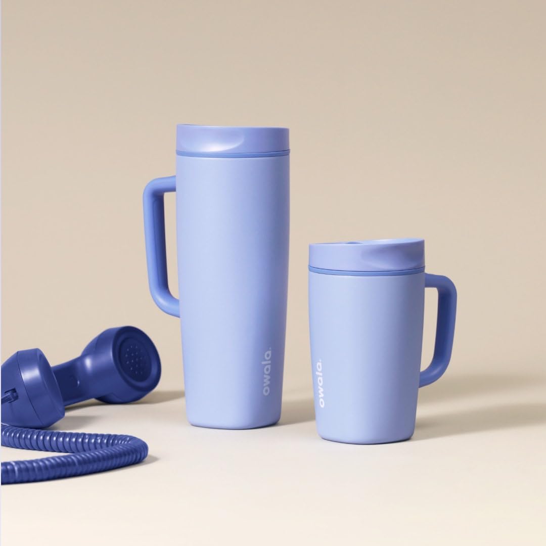Owala SmoothSip Slider - Taza de viaje aislada de acero inoxidable...