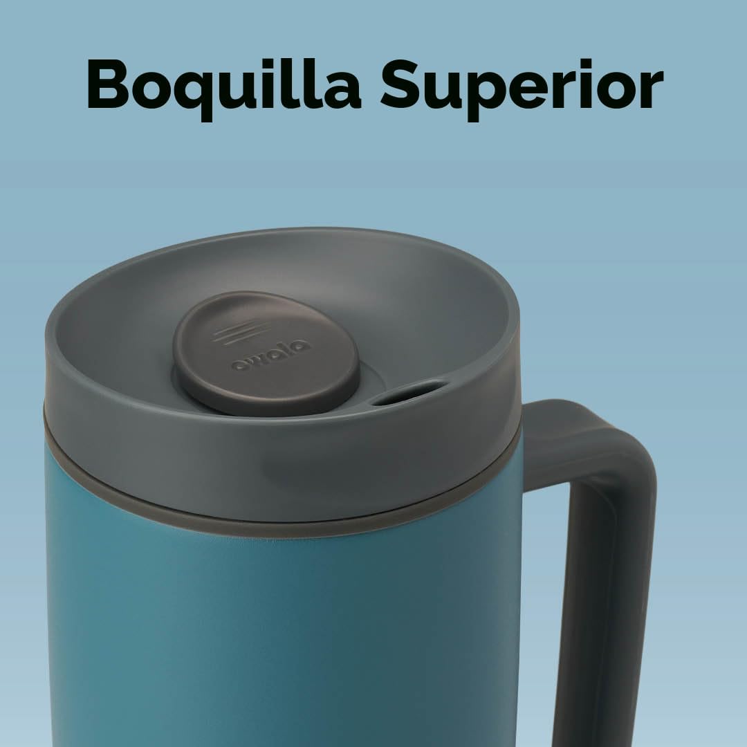 Owala SmoothSip Slider - Taza de viaje aislada de acero inoxidable...