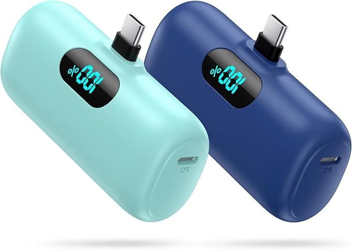 Kioson Mini cargador portátil 5500mAh Power Bank, 15W PD USB C telé...