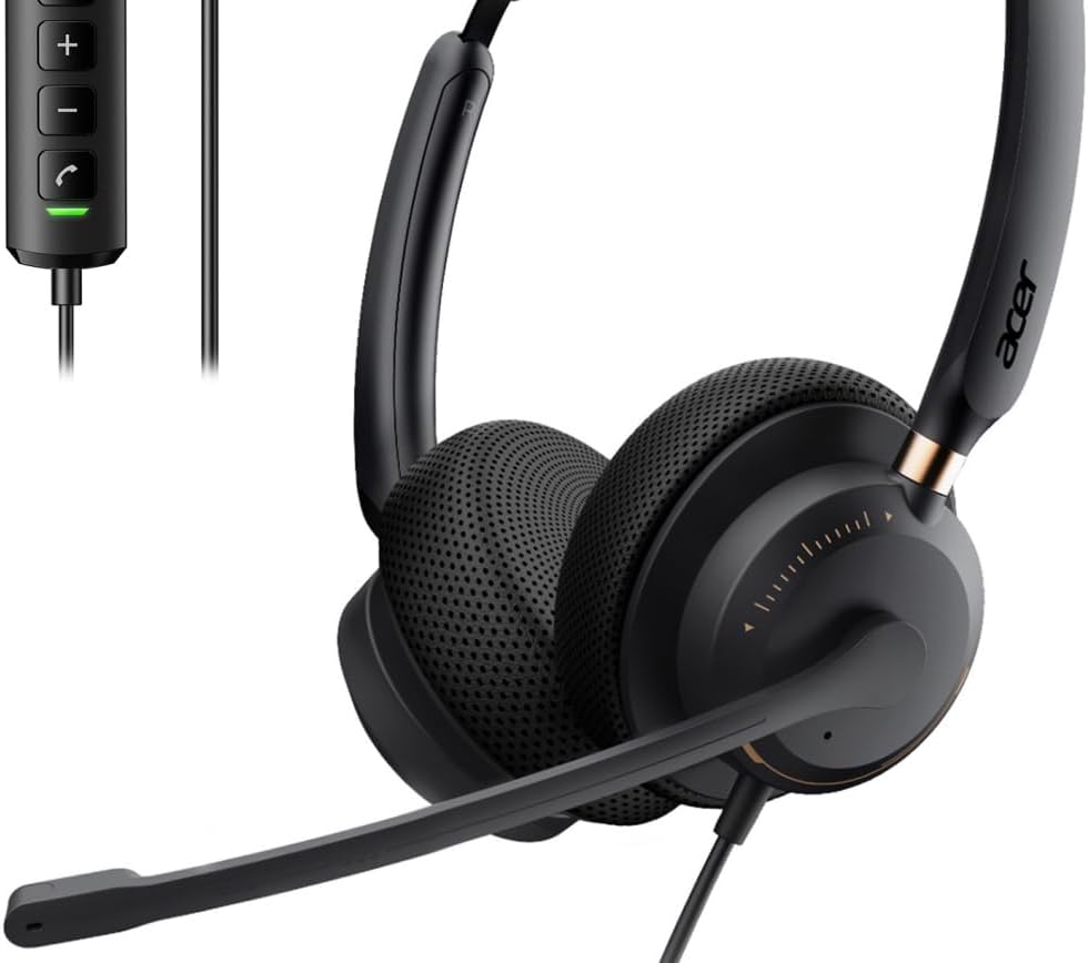 Acer Auriculares con cable con micrófono, auriculares estéreo USB-C...